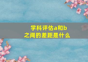 学科评估a和b 之间的差距是什么